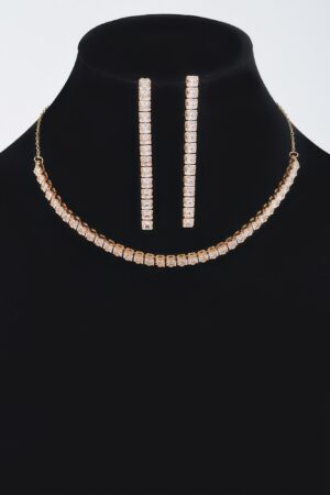 Rhinestone Choker & Earring Set – Slim Sparkle