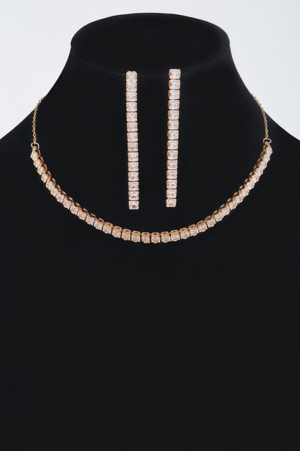Rhinestone Choker & Earring Set – Slim Sparkle