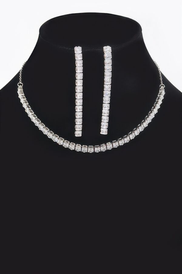 Rhinestone Choker & Earring Set – Slim Sparkle