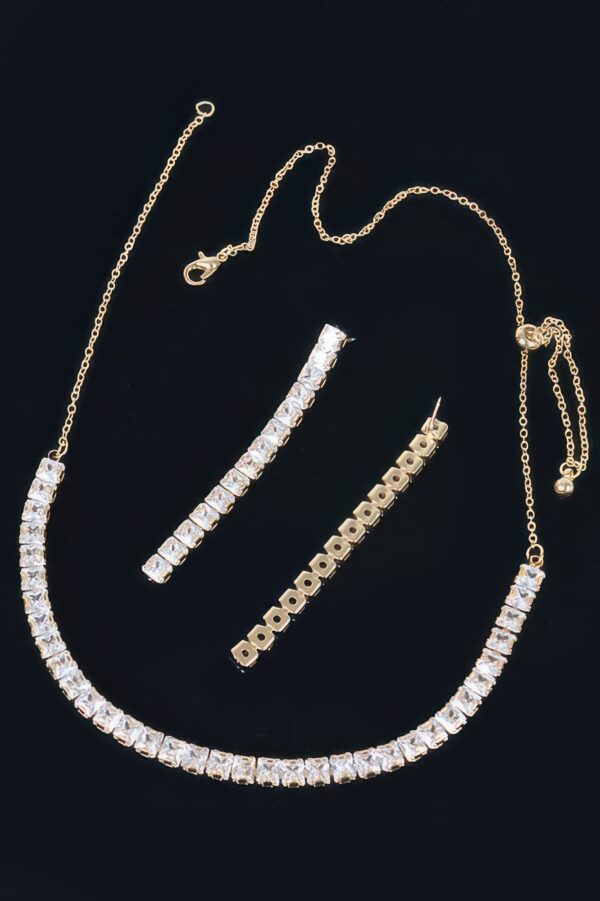 Rhinestone Choker & Earring Set – Slim Sparkle