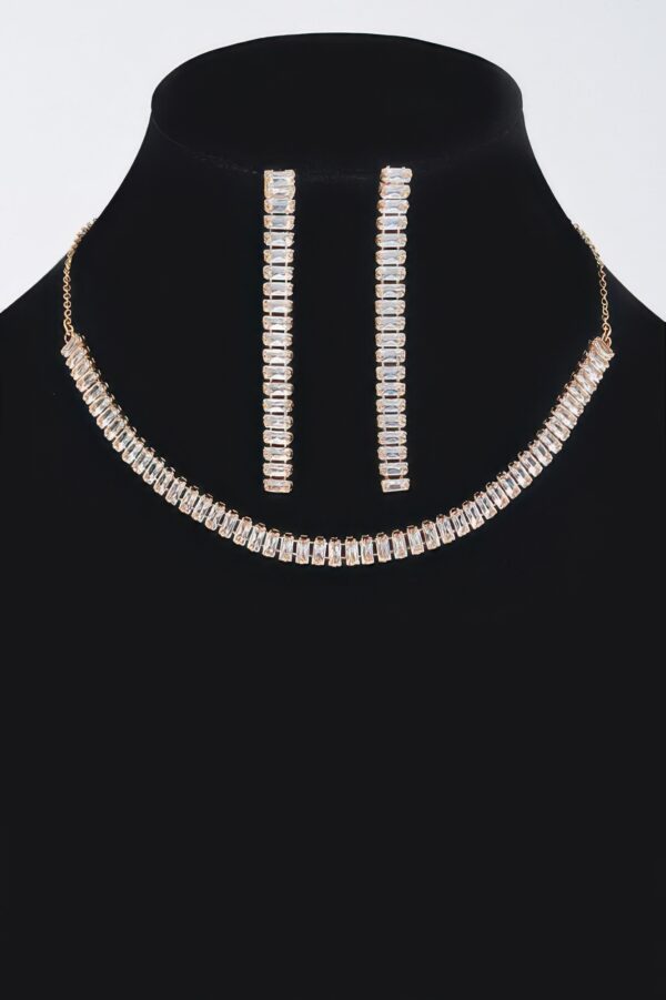 Rhinestone Choker Set with Matching Earrings – 12-inch