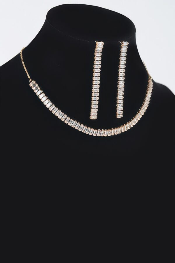 Rhinestone Choker Set with Matching Earrings – 12-inch