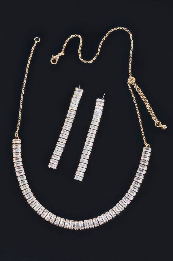 Rhinestone Choker Set with Matching Earrings – 12-inch