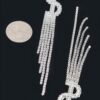 Rhinestone Tassel Drop Earrings – Elongated Sparkle
