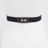 Faux Leather Wide Chain Buckle Belt with Layered Chains