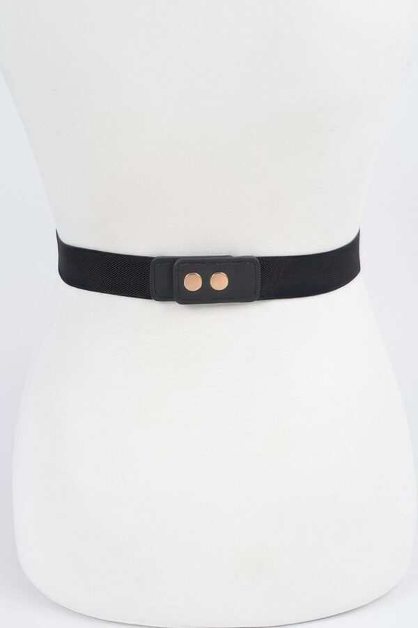 Faux Leather Wide Chain Buckle Belt with Layered Chains