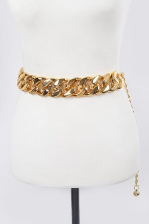 Oversized Chain Stretch Belt with Metal Links