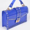 Studded Clear PVC Top-Handle Clutch – Structured