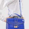Studded Clear PVC Top-Handle Clutch – Structured