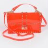 Studded Clear PVC Top-Handle Clutch – Structured
