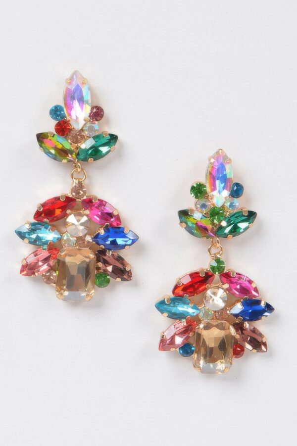 Multi-Stone Party Earrings – Clustered Sparkle