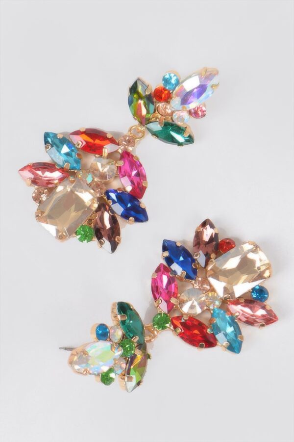 Multi-Stone Party Earrings – Clustered Sparkle