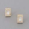 Delicate Square Cubic Zirconia Stud Earrings