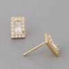 Delicate Square Cubic Zirconia Stud Earrings