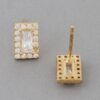 Delicate Square Cubic Zirconia Stud Earrings