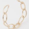 Link Chain Cuff Bracelet – Polished Metallic Links