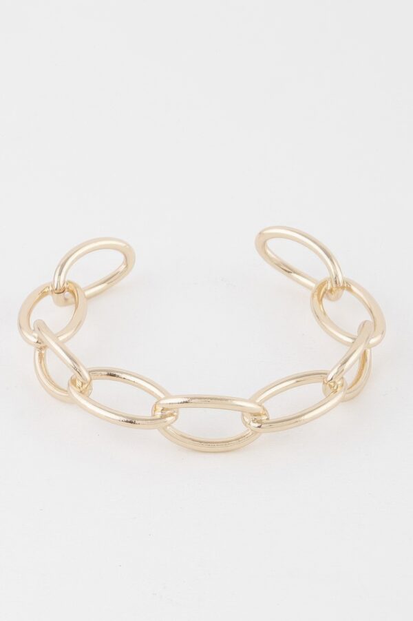 Link Chain Cuff Bracelet – Polished Metallic Links