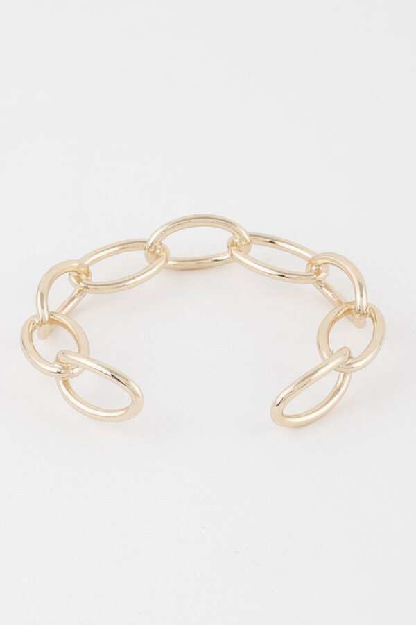 Link Chain Cuff Bracelet – Polished Metallic Links