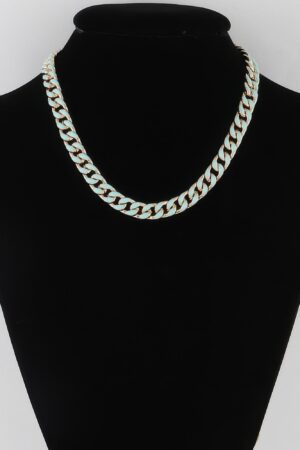 Curb Chain Necklace – 16″ Polished Metal