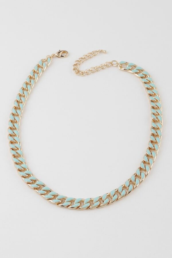 Curb Chain Necklace – 16″ Polished Metal