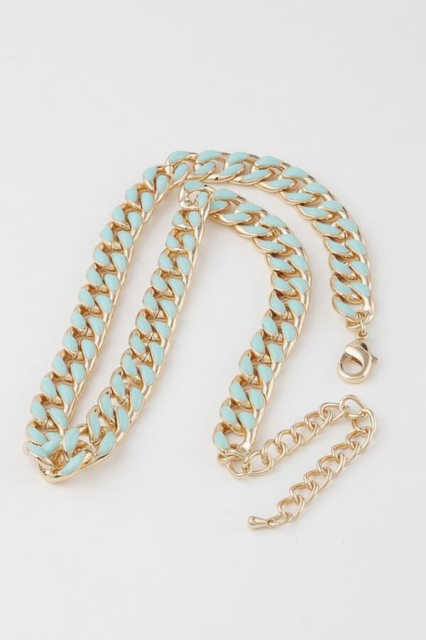 Curb Chain Necklace – 16″ Polished Metal