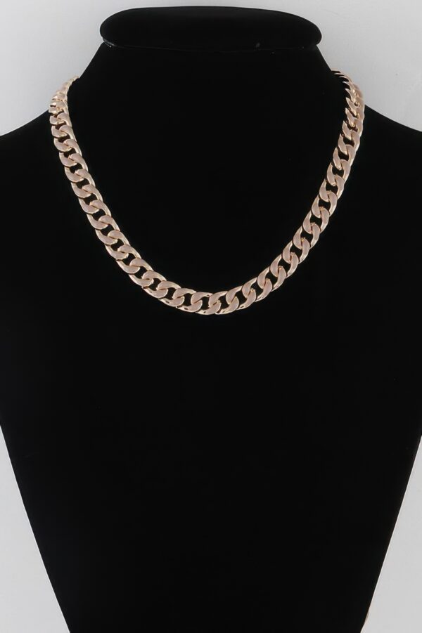Curb Chain Necklace – 16″ Polished Metal