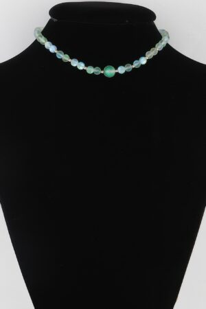 Translucent Bead Necklace – 12-inch Luminous Choker