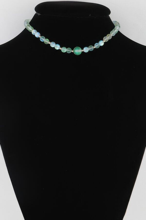 Translucent Bead Necklace – 12-inch Luminous Choker