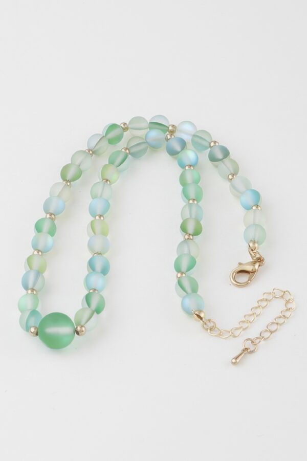 Translucent Bead Necklace – 12-inch Luminous Choker