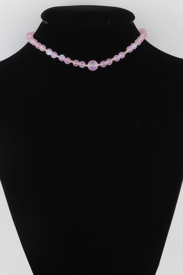 Translucent Bead Necklace – 12-inch Luminous Choker