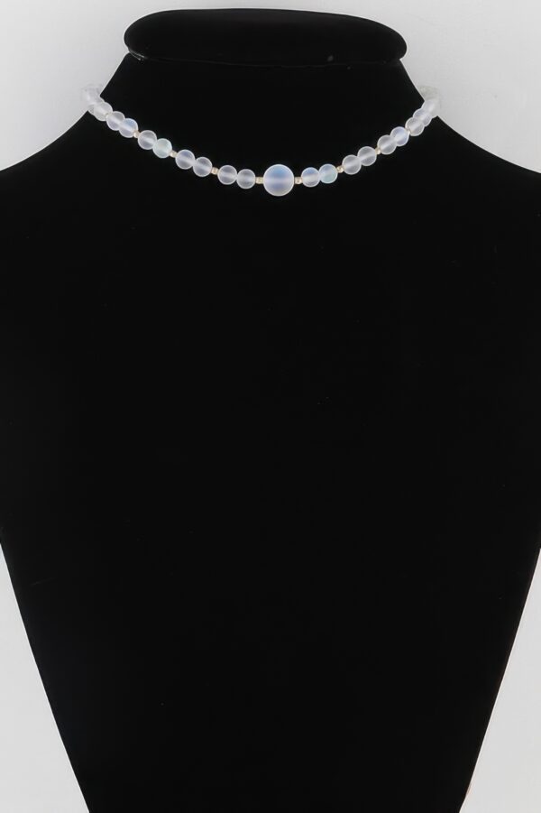 Translucent Bead Necklace – 12-inch Luminous Choker