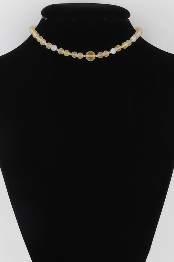 Translucent Bead Necklace – 12-inch Luminous Choker