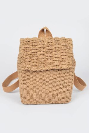 Woven Cotton Mini Backpack – Compact Casual Carryall