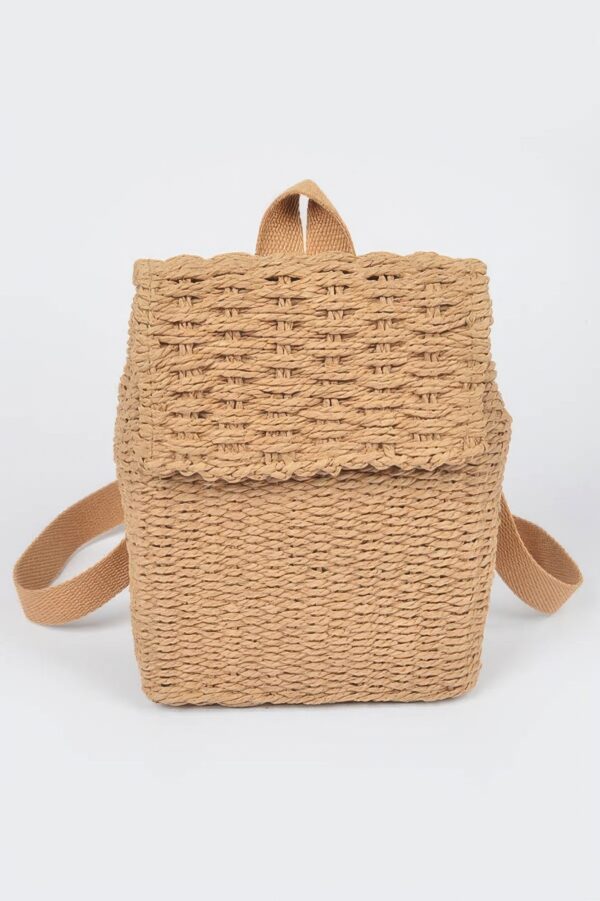 Woven Cotton Mini Backpack – Compact Casual Carryall