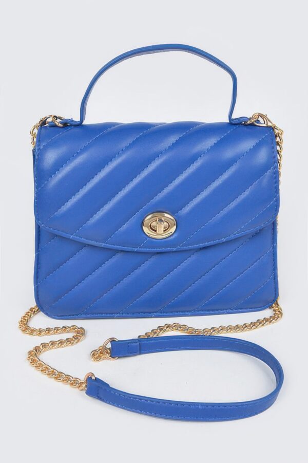 Quilted Top Handle Flap Bag – Structured PU Satchel