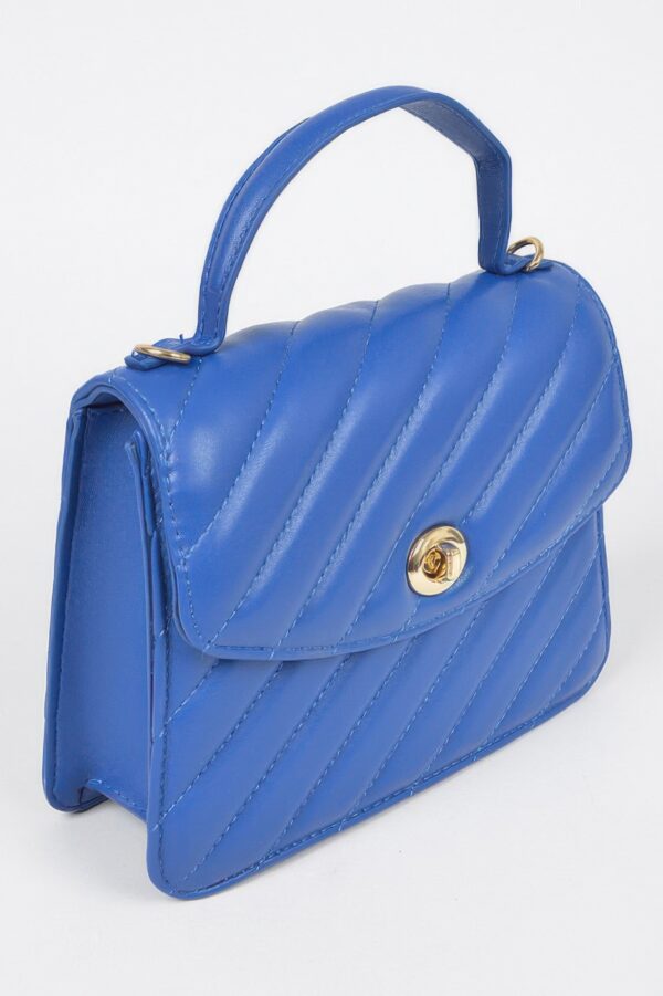 Quilted Top Handle Flap Bag – Structured PU Satchel