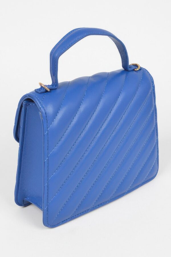 Quilted Top Handle Flap Bag – Structured PU Satchel