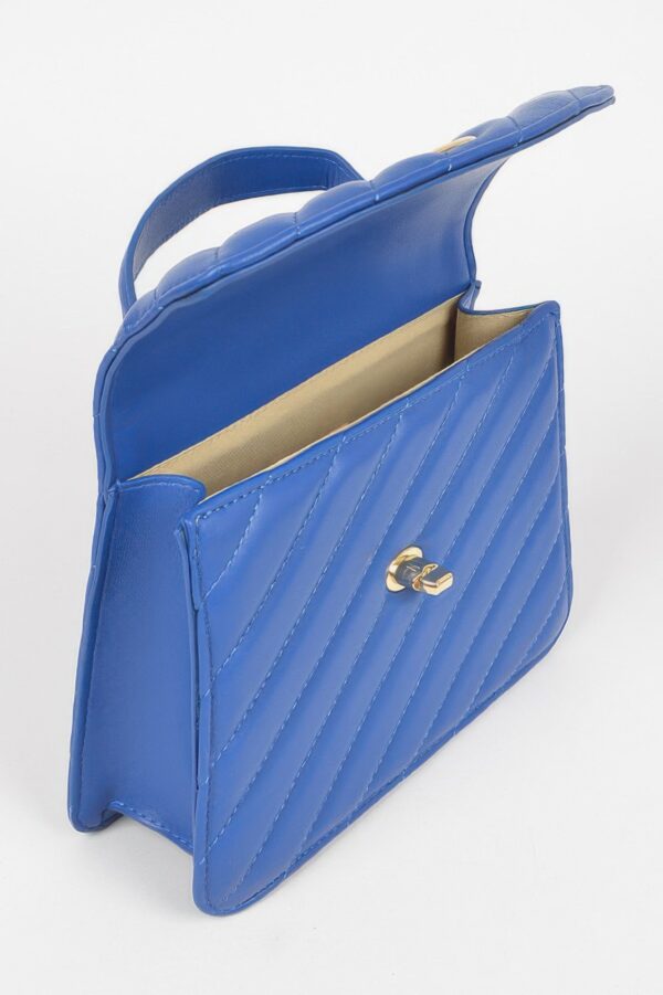 Quilted Top Handle Flap Bag – Structured PU Satchel