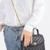 Quilted Top Handle Flap Bag – Structured PU Satchel
