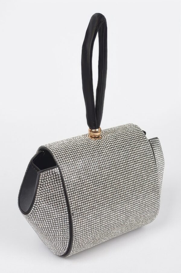Rhinestone Flap Clutch with Wrist Band – Evening Sparkle