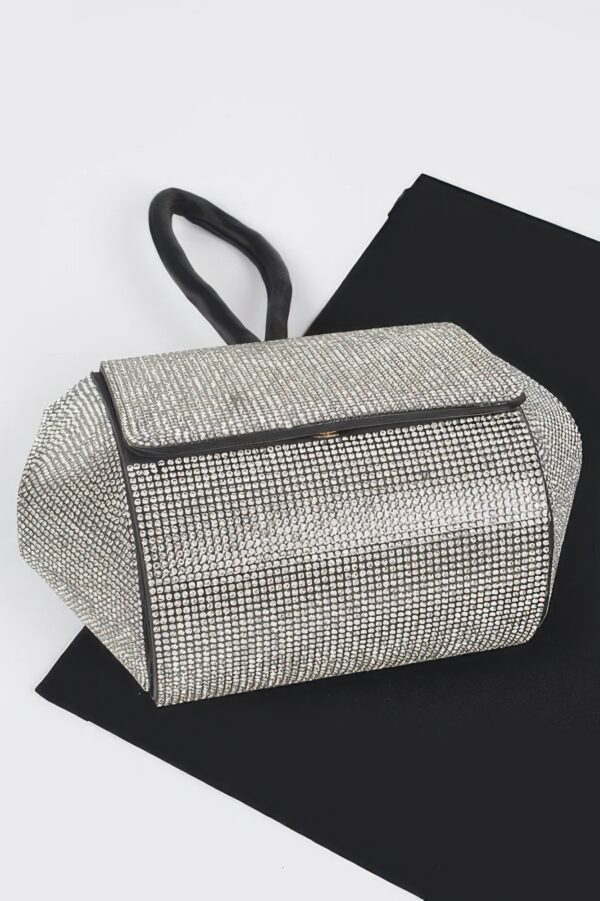 Rhinestone Flap Clutch with Wrist Band – Evening Sparkle