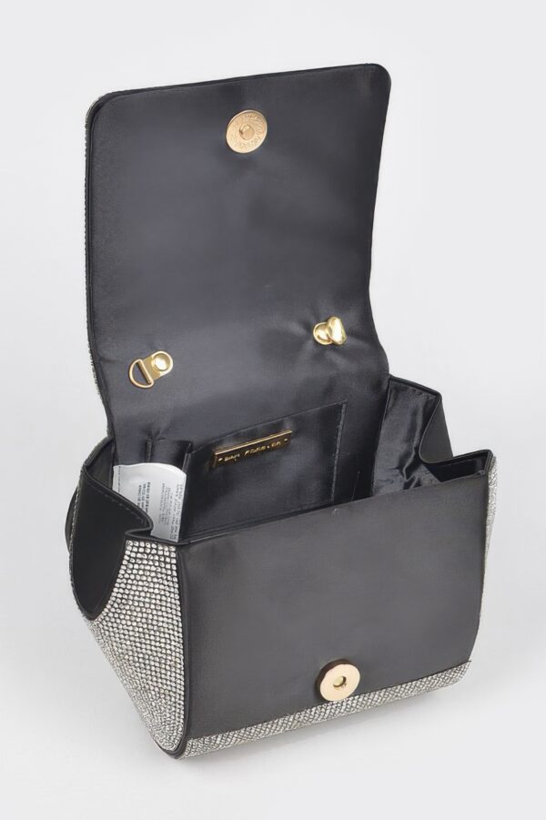 Rhinestone Flap Clutch with Wrist Band – Evening Sparkle