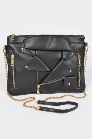 Faux Leather Novelty Bag – Slim Elongated Silhouette