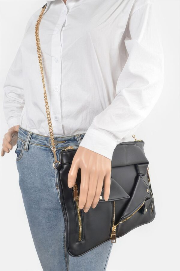 Faux Leather Novelty Bag – Slim Elongated Silhouette