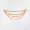 Butterfly Buckle Layered Chain Waist Belt