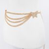 Butterfly Buckle Layered Chain Waist Belt