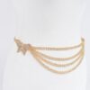 Butterfly Buckle Layered Chain Waist Belt