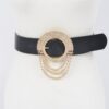 Rhinestone Round-Buckle Plus-Size Wide Belt