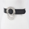 Rhinestone Round-Buckle Plus-Size Wide Belt