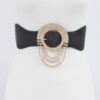 Layered Rhinestone Buckle Plus-Size Elastic Belt